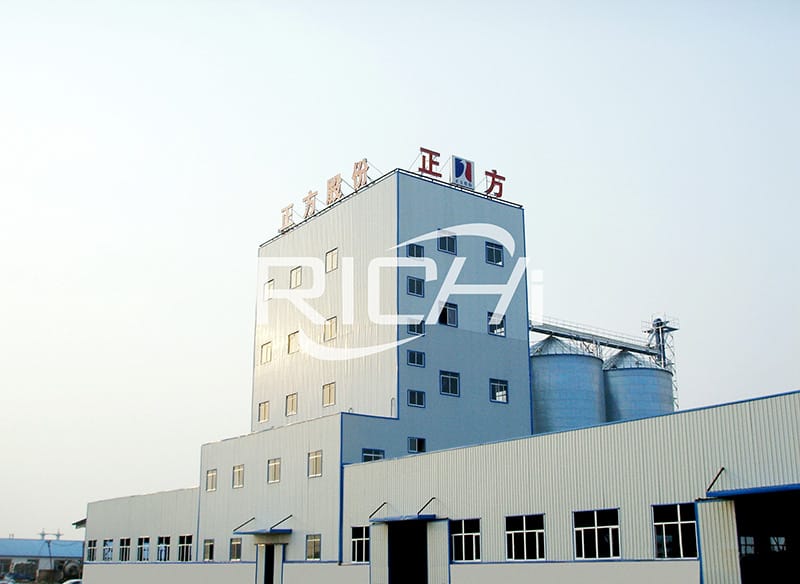 设备布局设计在每小时10吨鸡肉和牛饲料生产厂车间